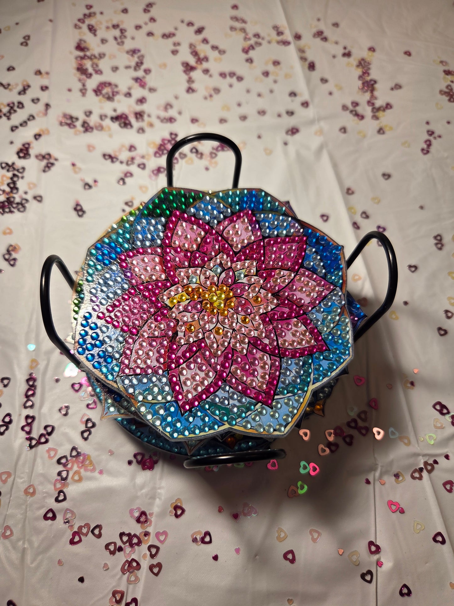 8 Flower shaped coasters