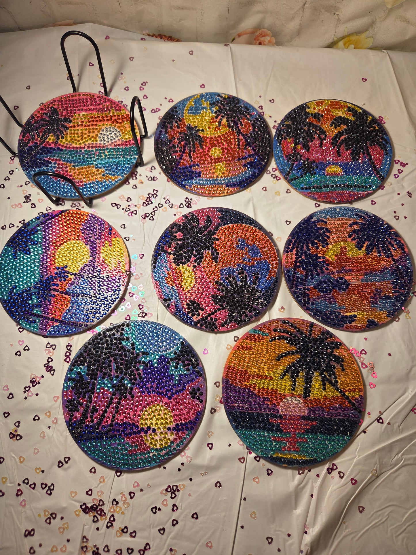 8 Beach themed coasters